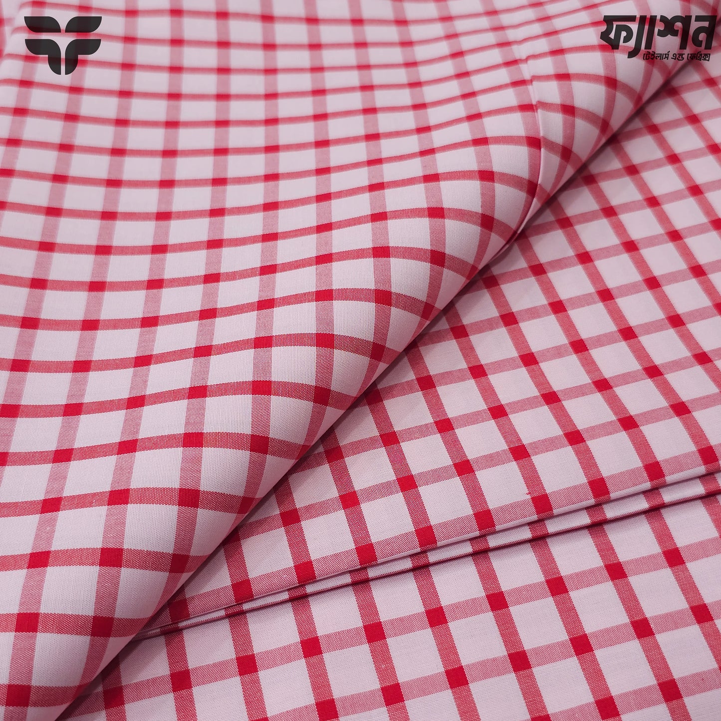 Arvind Orchid's Premium Red Check Fabric