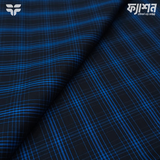 Arvind Primo Dark Blue Plaid Fabric