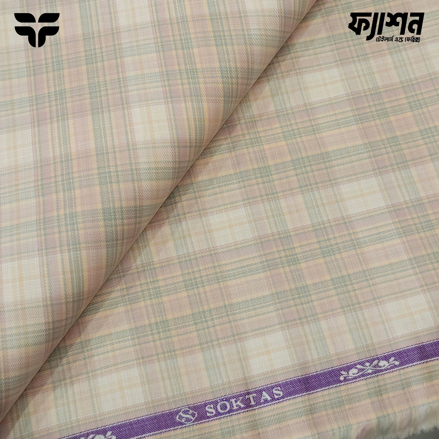 SÖKTAŞ Pastel Plaid Summer Cotton