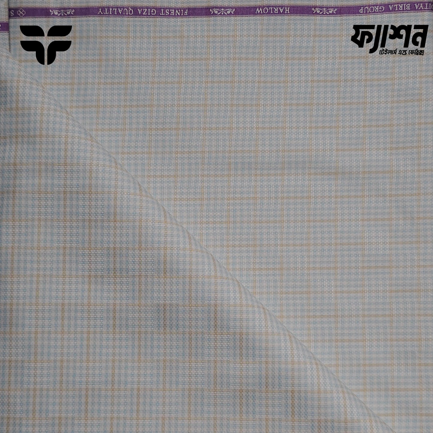 SÖKTAŞ Premium Cotton – Soft Blue & Gold Check