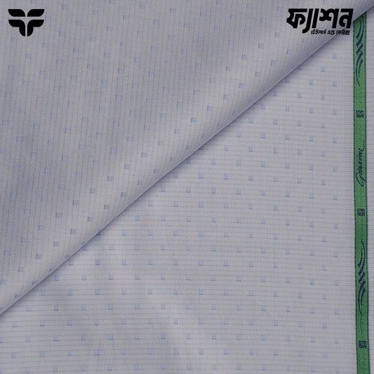 Grasim Premium Light Blue Micro-Square Shirting Fabric